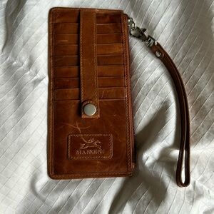 Mancini Leather Wristlet/Credit Card Pouch